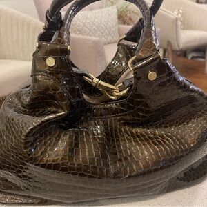 Cole Haan leather alligator embossed handbag